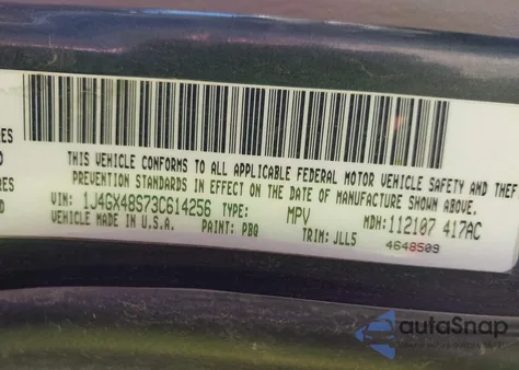 2003 Jeep Grand Cherokee Laredo из США, поврежденный, VIN 1J4GX48S73C614256